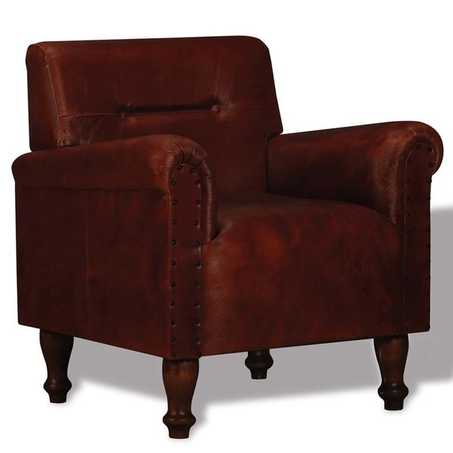 Vidaxl Fauteuil Cuir Véritable marron fauteuils Vidaxl Fauteuil Cuir Véritable marron fauteuils