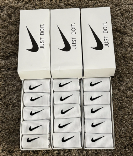 CHEAPEST!!!! NIKE SOCKS 5 PAIRS PACK - CREW LENGTH LIGHTWEIGHT CUSHIONED SPORTS - Picture 2 of 9