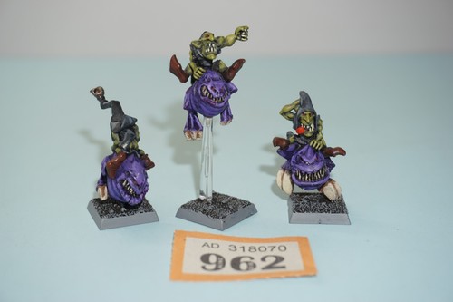 Warhammer Fantasy Citadel Night Goblin Squig Hoppers x 3 Metal - Picture 1 of 7