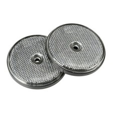 rotondi Catarifrangente per rimorchio e roulotte 60 mm colore: rosso- bordo e retro nero foro centrale