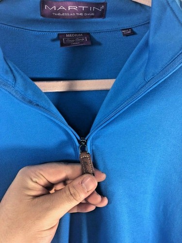 Martin Golf blau Herren Gr:M Langarm solider Pullover Half Zip sportlich NEUWERTIG! - Bild 4 von 6