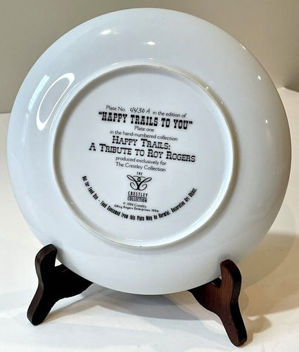 Vintage Roy Rogers Happy Trails 1994 Crestley Collector Plate - Picture 3 of 6