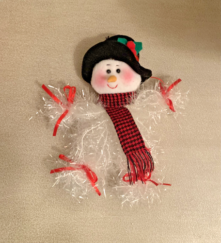 Vintage Tinsel Glitter Snowman Christmas Decoration - Bild 1 von 8