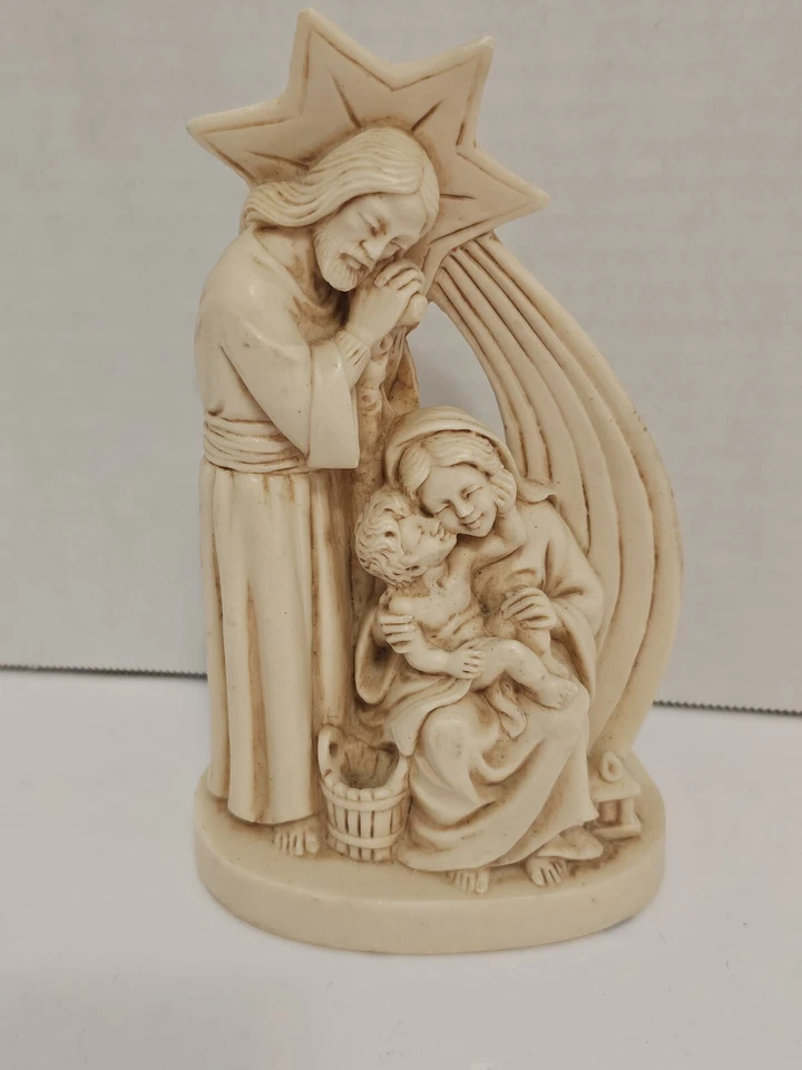 Estatua de la Sagrada Familia con Estrella de Belén Escultura L. Toni Alabastro SH2 Foto 2 de 4