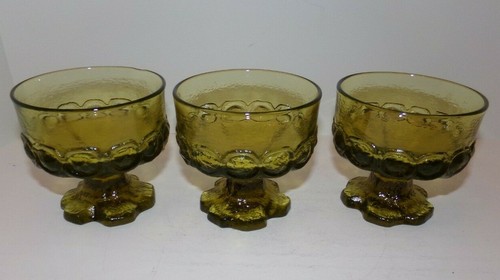 3er Set Tiffin Franziskaner Madeira grüne Wüsten-Sherbet-Brille - Bild 2 von 6