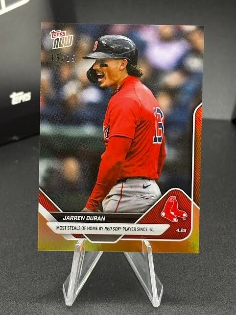2025 Topps Now Jarren Duran #110 Red Sox Orange Foil Parallel /25