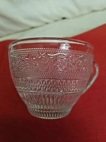 Vintage Federal Heritage Glas Tasse und Untertasse - klar - Bild 4 von 4