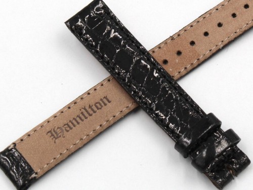 Hamilton Cinturino Orologi Nero Lady ANSA 13mm Sconto Outlet Pelle Coccodrillo - Imagen 2 de 4