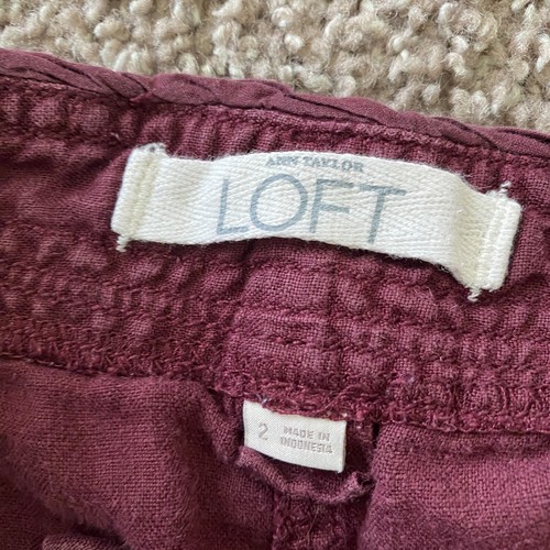 Loft Womens Purple Mid Rise Linen Shorts Size 2 - Picture 5 of 6