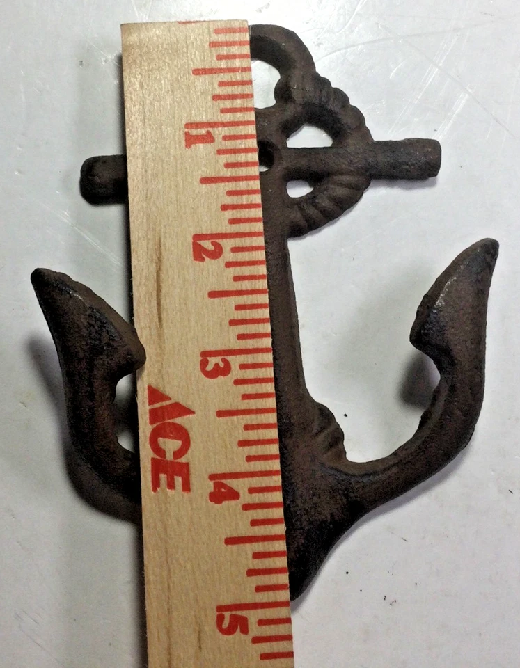 Чугунный корабль якорь пальто шляпа крюк морской пляж декор настенное крепление ржавчины отделка - Изображение 3 из 4