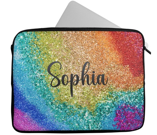 Personalisiert Beliebiger Name Glitzer Design Laptop Tasche Hülle Tablet Tasche 571 - Bild 4 von 12