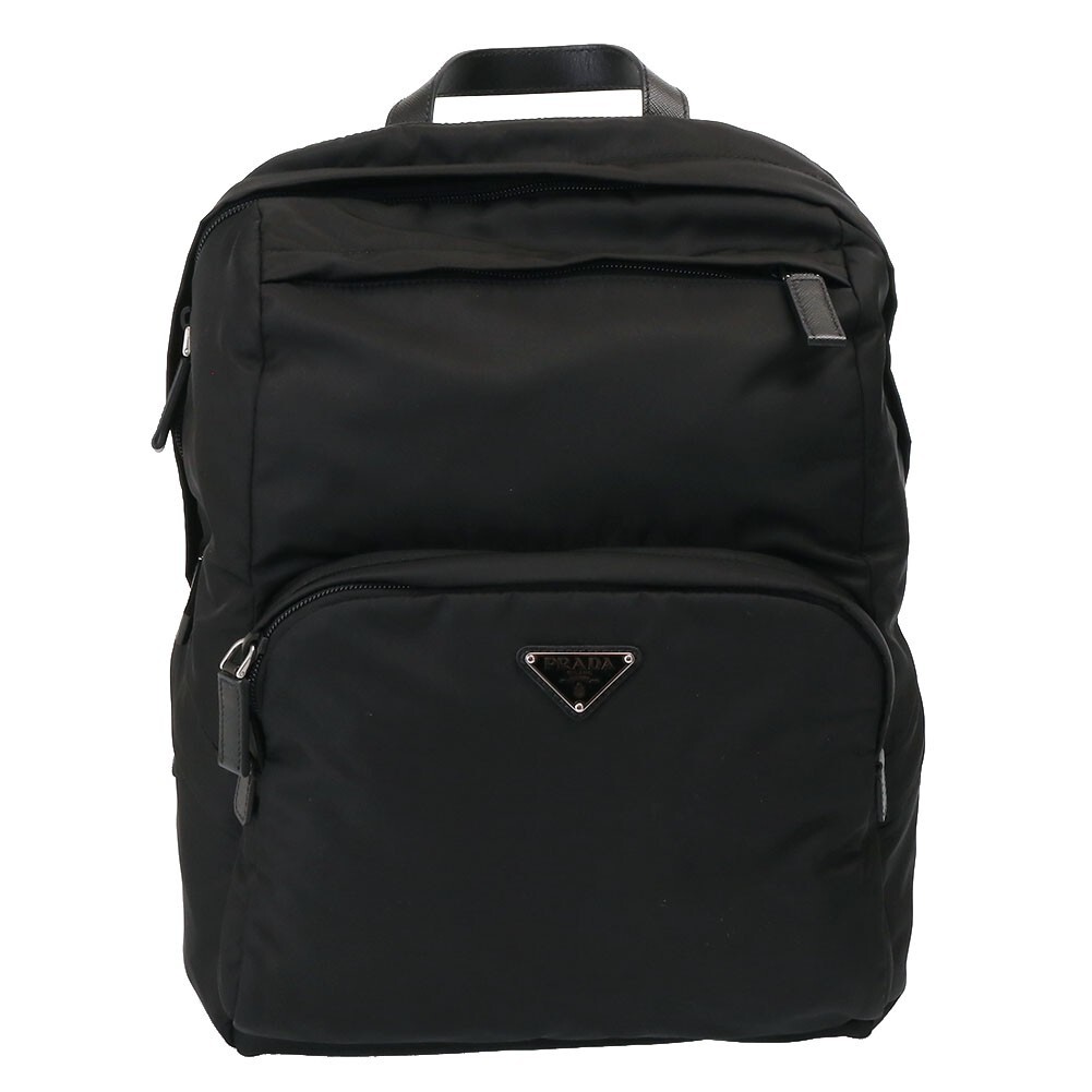 PRADA パンチング　リュック　黒 Black Re-Nylon backpack | PRADA