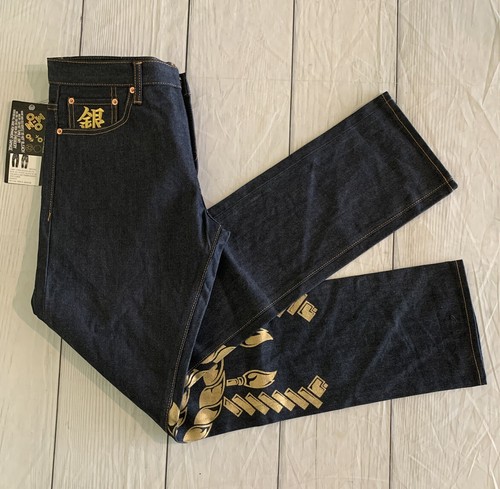 NWT $200 Hardly Evers Men’s Sz 32 Indigo Carp Town Regular Fit Embroidered Jeans - Picture 2 of 11