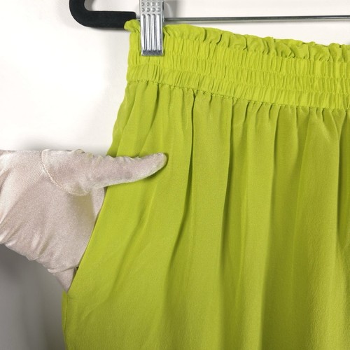 NWT Diane Gilman 100% SILK Wide Leg Elastic Smocked Waist Pants 11552120H MEDIUM - Picture 7 of 10
