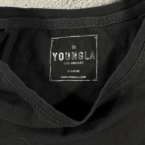 YoungLA Black Performance Shirt XL Gym Fitness Athletic Tee Minimalist Logo - Picture 3 of 5
