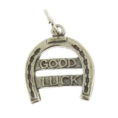 Lucky Fer à Cheval Horse Shoe .925 Solid Sterling Silver Charm pendentif made in USA Lucky Fer à Cheval Horse Shoe .925 Solid Sterling Silver Charm pendentif made in USA