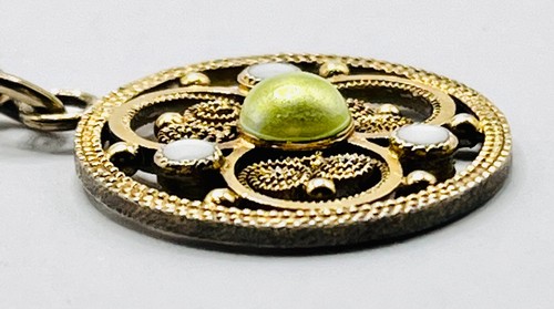 Antique Marius Hammer Norwegian Silver Gilt & Enamel Pendant 3.7g - Picture 13 of 14