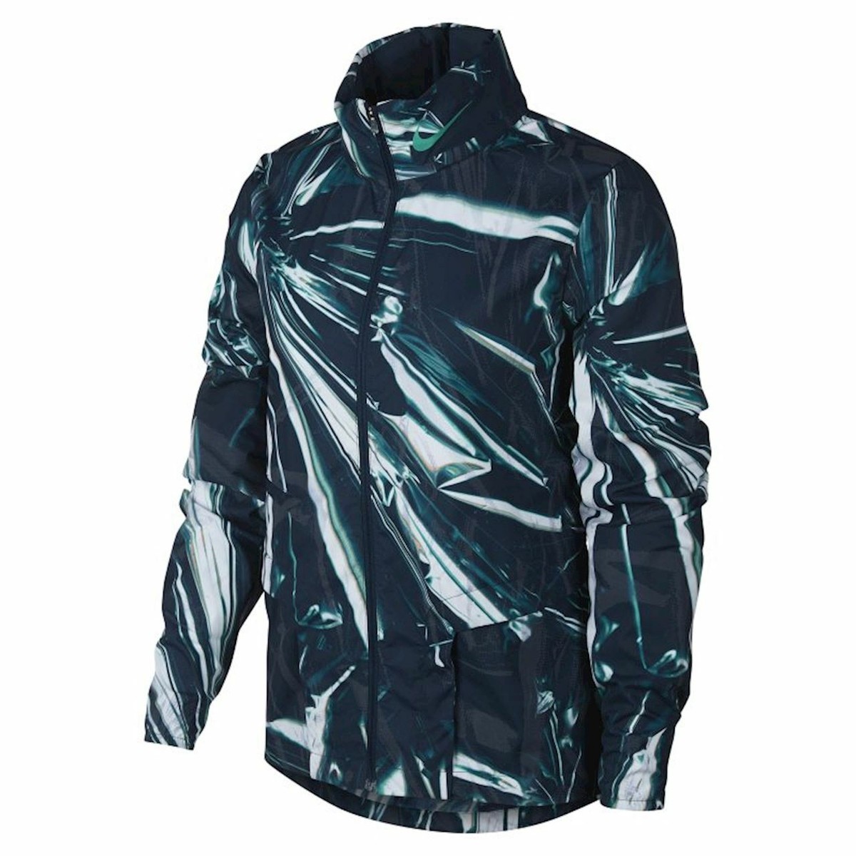 Nike Womens Shield Flash Reflective Print Running Jacket Green BV4387 454 S