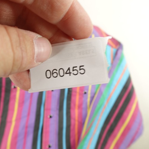 Vintage Wrangler Shirt Large Pink Green Brushpopper Western Pearl Snap X Long - Picture 11 of 11