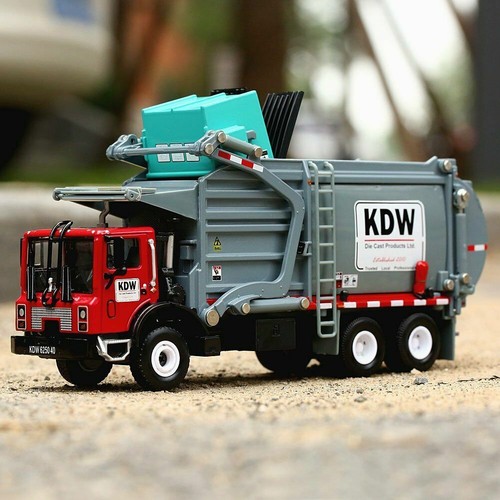 1:24 KDW Diecast Garbage Carrier Truck Waste Transporter Alloy Vehicle Toys Gift - Picture 2 of 18