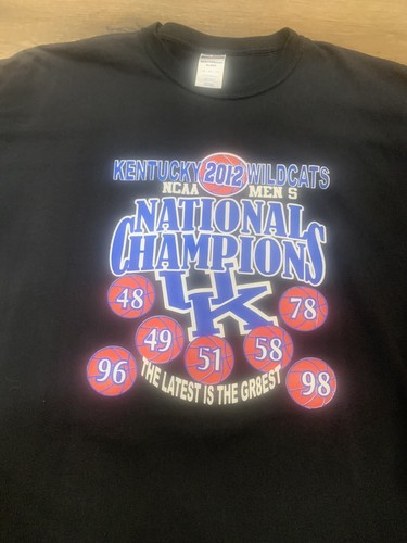 Vintage UK Kentucky Wildcats 2012 National Champions schwarz blau T-Shirt 2XL - Bild 1 von 4