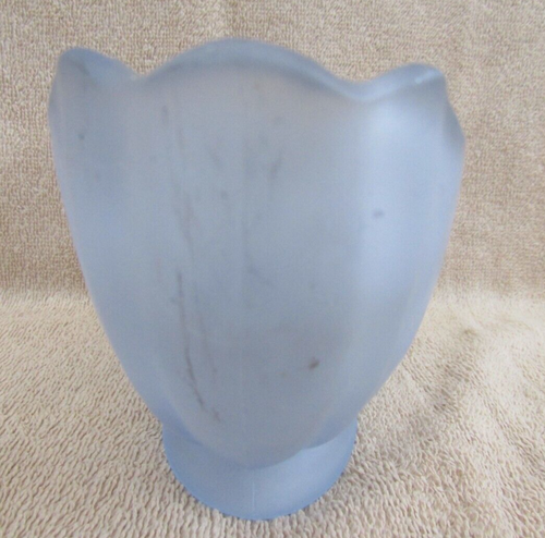 BAGLEY VASE+FROG Art Deco, Boat/canoe shape frosted, pressed glass#3145 1930/40s - Picture 6 of 16