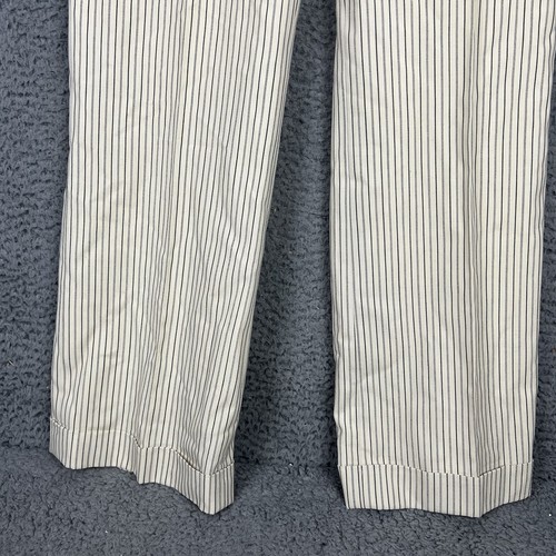 Lauren Ralph Lauren 100% Wool Wide Leg Cuffed Trousers Pants Womens 6 Cream/Blk - Picture 8 of 14