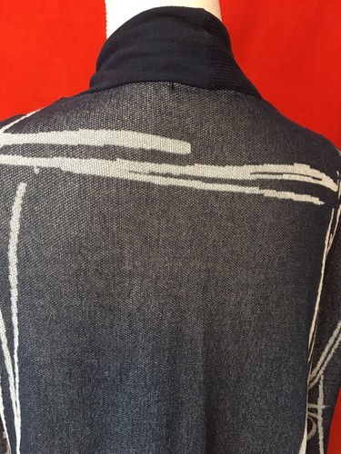 Crea Concept drapierte Mesh offene 3/4 Strickjacke Topper grau-weiß Gr. 38 - Bild 3 von 10