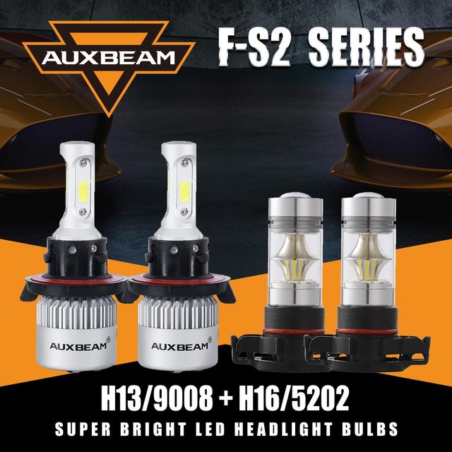 Auxbeam CREE H13 LED Headlight H16 5202 Fog Bulb Kit for GMC Yukon XL 1500 07-14