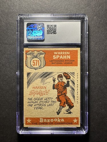 1959 Topps #571 Warren Spahn High # All Star Insert CSG CGC 3.5 Milwaukee Braves - Picture 2 of 2