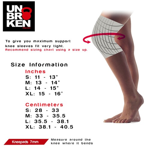 KNIEÄRMEL - Crossfit PRO Gewichtheben Kniescheibe wendbar 7 mm - Unbrokenshop - Bild 10 von 10