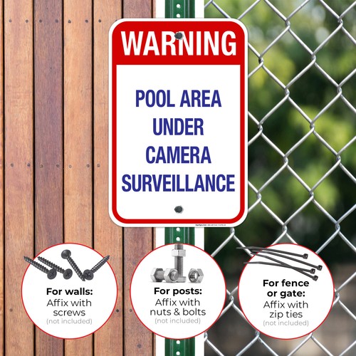 Pool Area Under Camera Surveillance Sign, Pool Sign, - Picture 13 of 71
