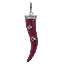 Charm-Anhänger Chili-Schote mit Topas echt Silber 925 Sterlingsilber 6,5 cm