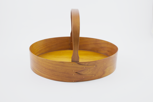 Handmade Signed Oval Shaker Carrier Basket 2 Swallow Tail Joints & Fixed Handle - Picture 2 of 10