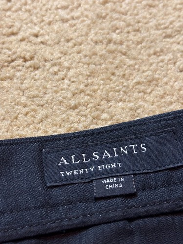 NWT AllSaints Charcoal Tallis Trouser Cotton Wool Pleated Ankle Dress Pant 28 - Picture 5 of 7