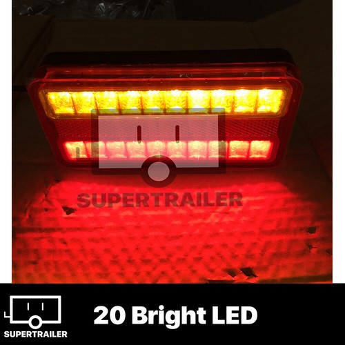 Pair of 20 LED TRAILER LIGHTS KIT 1x NUMBER PLATE, PLUG, 10M 5 CORE CABLE 10-30V - Picture 3 of 12
