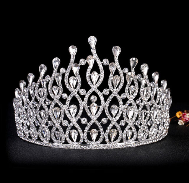 11cm Tall Large Full Crystal Adult Wedding Bridal Queen Pageant Prom Tiara Crown 11cm Tall Large Full Crystal Adult Wedding Bridal Queen Pageant Prom Tiara Crown