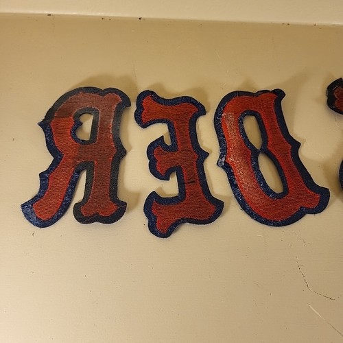 4 inch Letter Patches that spell Red Sox. previously Ironed On - Picture 2 of 3
