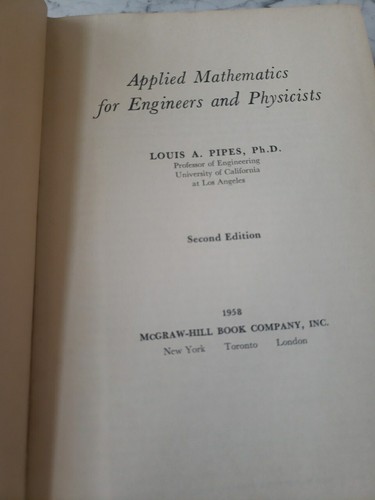 Applied Mathematics For Engineering And Physicists By Louis A. Pipes,... - Picture 6 of 10