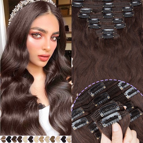 Extensiones de cabello con clip grueso doble trama/dibujado cabello humano Remy real cabeza completa - Imagen 51 de 68
