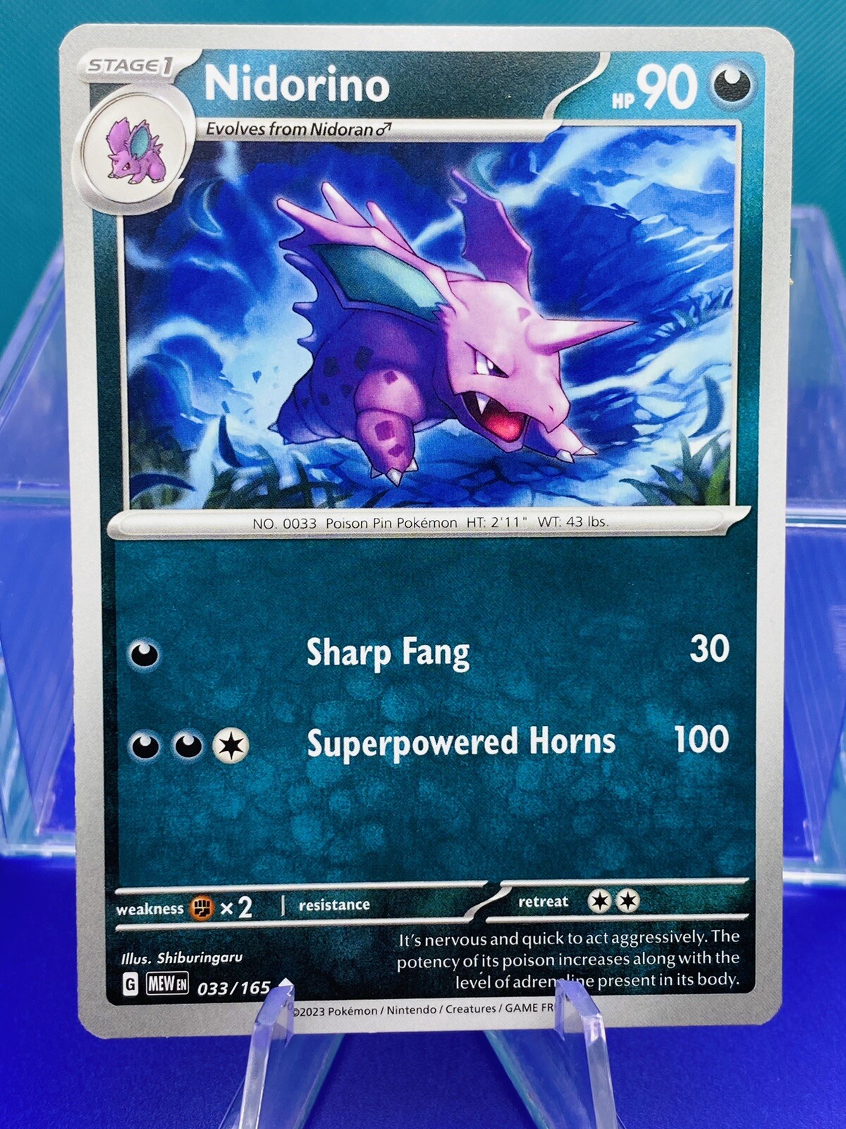 Nidorino 033/165 | SV - MEW en: 151 | Uncommon - English | Pokemon NM