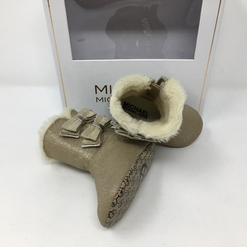 Michael Kors Gold Baby Joan Boots Size 2 - Picture 3 of 4