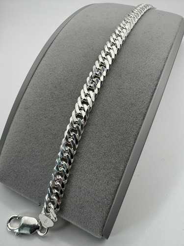 Sterling Silber 6,6 mm Doppel Ausgefallen Panzer Glieder Armband Kette 7,5"/19cm (0413) - Bild 3 von 5