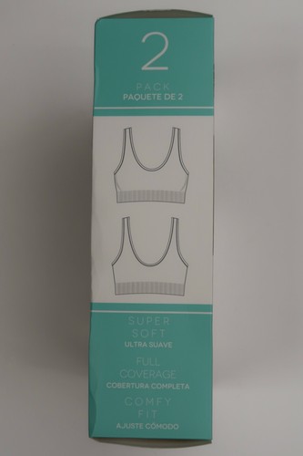HONEYDEW Seamless Ribbed Bralette Soft Knit Fabric 2 Pack Small White Black NEW - Picture 6 of 10