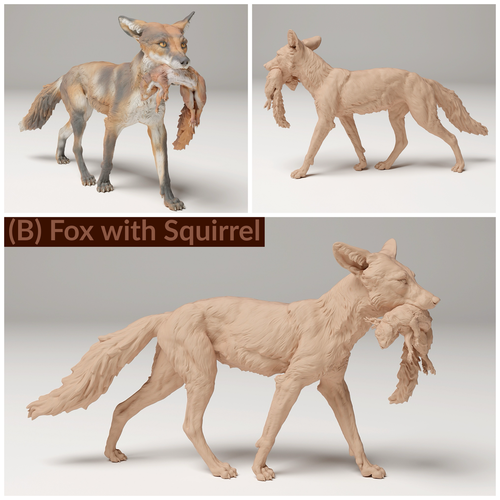Zorro Rojo - Figuras realistas en miniatura escala 1:24 de Animal Den Miniatures - Imagen 3 de 6