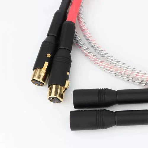 Pair Silver Plated Wire Hi-Fi XLR Balance Audio Cable With Hi-end XLR Connector - Picture 6 of 8