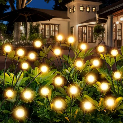LED Solar Garden Lights Firefly Christmas Outdoor Sway Lamp Yard Pathway Decor - Picture 6 of 30