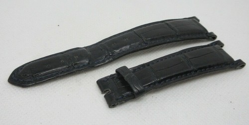 Franck Muller 20mm Black Alligator Strap Double Mystery OEM Genuine Blue Stitch - Picture 3 of 5
