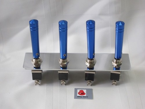 Lowrider Hydraulics or air bag 3-prong switch, panel & anodized blue extensions - Picture 3 of 11