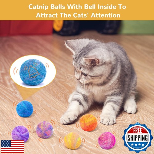 Retro Shaw Cat Toys,Catnip Ball with Bell Inside,Indoor Kitty Toy Wool Balls  - Picture 3 of 5